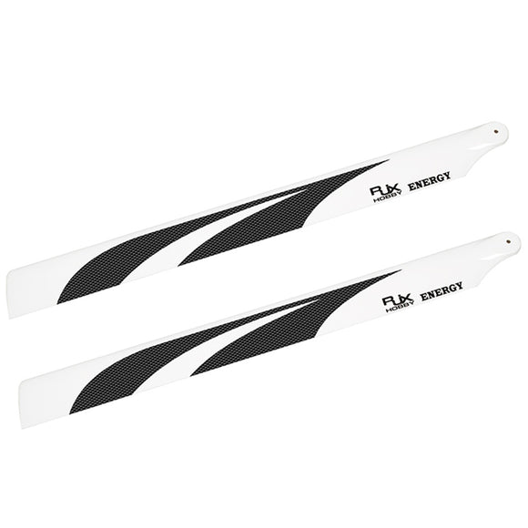 1 Pari RJX 600mm Carbon Fiber Main Blade For RJX X-TREME 50 T-REX 600 RC Helicopter