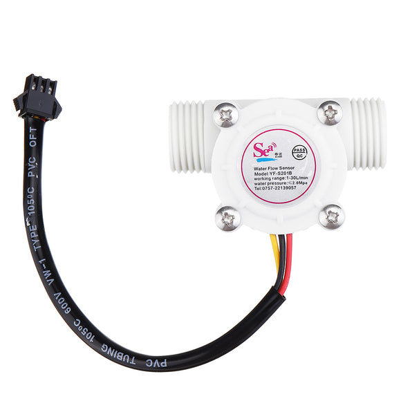 G1/2 Water Heater Water Flow Sensor Flowmeter 1-30L/min 2.0MPa For Water Control Hall Flow Meter