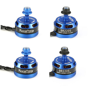 4X Racerstar Racing Edition 2205 BR2205 2600KV 2-4S Brushless Motor Dark Blue For 210 X220 250 280 RC Drone