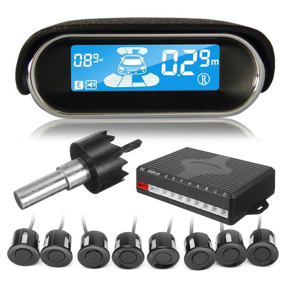 Car Parking Sensor Dual-core Rear/Front LCD Display 8 Reverse Backup Radar