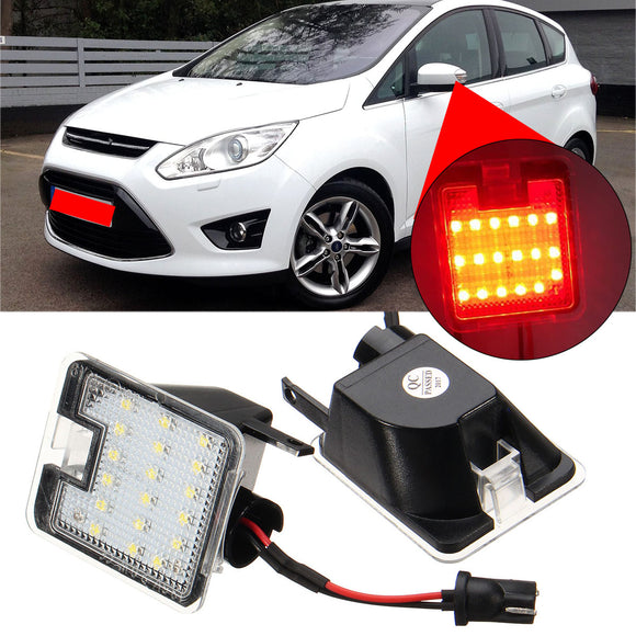 LED Under Side Mirror Puddle Light Red for Ford Mondeo MK4 Focus Kuga Escape C-Max