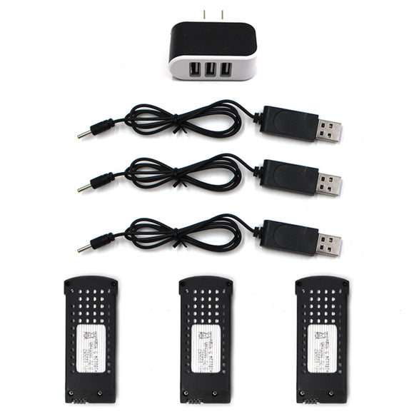 SG106 RC Quadcopter Spare Part EU Plug Charger 3.7V 1600mah Lipo Battery USB Charging Cable Set