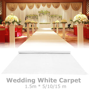 5/10/15m White Carpet Runner Wedding Party Aisle Floor Mat Exhibition Festival Roll