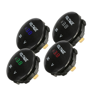 12V Motorcycle LED Digital Display Volt Meterr Waterproof Mini Round Panel Meter For Car Boat Yacht