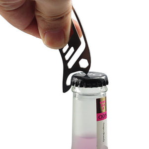 Stainless Steel EDC Multi-tool Wrench Bottle Opener Keychain Suspension Clip