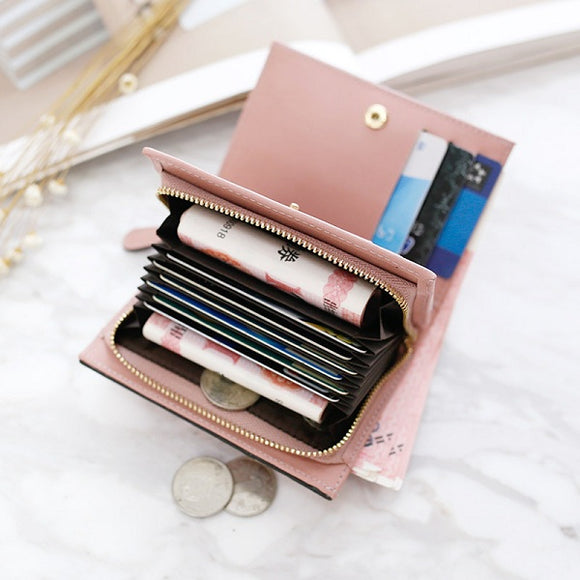 Women Multi Card Slots Short Wallet Card Holder Coin Purse