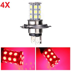 4pcs H4 5050 Red LED Turn Signal Lamp Fog Light Daytime Running Light DRL For Car SUV