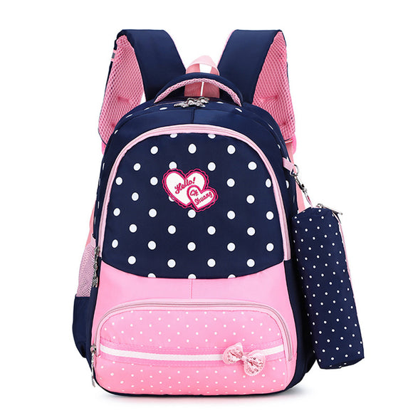 22L Cute Kids Children Girl Backpack Waterproof Nylon School Book Rucksack With Pencil Bag