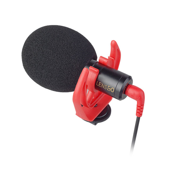 LENSGO DMM1 3.5mm Universal Cardioid Directional Condenser Microphone With Sponge Windshield