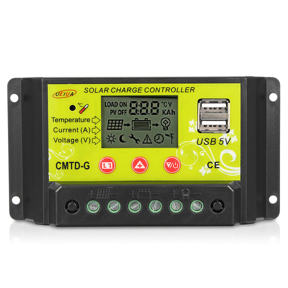 Intelligent 10A/20A 12V 24V LCD PWM Solar Panel Charge Controller Regulator