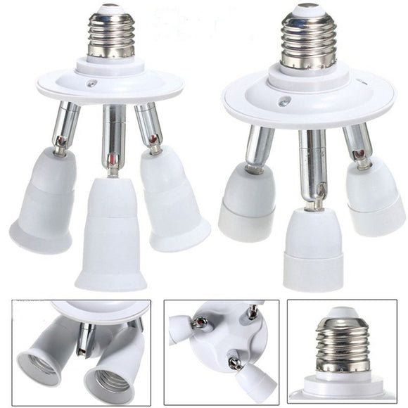 3 in 1 E27 Flexible Holder Socket Splitter Light Lamp Bulb Adapter Converter