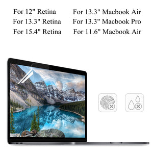 PET Clear Transparent Anti Glare Screen Protector For Macbook Air 11.6/13.3" Pro 13.3"