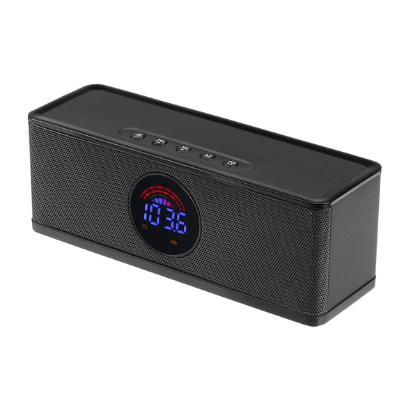 10W HiFi Wireless bluetooth Speaker LED Display Dual Alarm Clock FM Radio TF Card Speaker with Mic