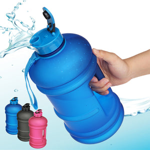 2.2L Outdoor Sports Portable Water Bottle Fitness Gym Dumbbell Drinking Cup Kettle Camping Hiking