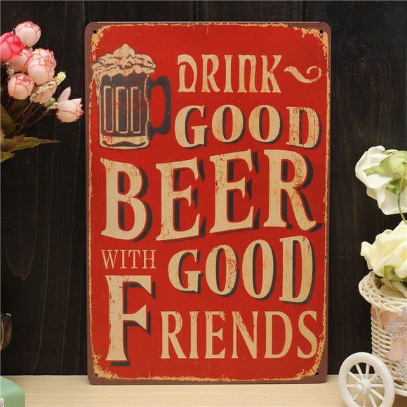 Beer Sheet Metal Drawing Metal Painting Tin Shop Pub Wall Tavern Poster Sign