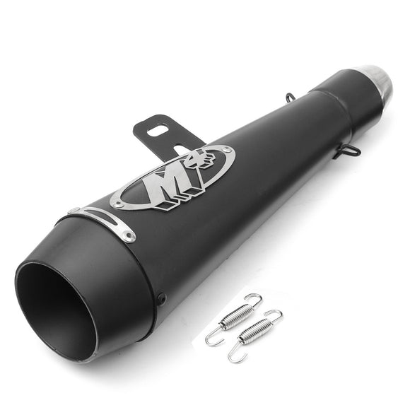 38mm-51mm Black Motorcycle GP Exhaust Muffler Pipe Slip On Dirt Bike Scooter