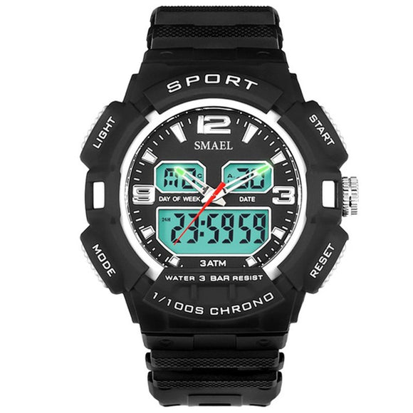 SMAEL 1378  Fashionable Electronics Display Sport Watch Digital and Analog Dual Diaplay Men Watch