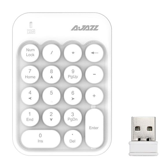 AJazz AK18 2.4GHz Wireless Numeric Keypad Mini Number Pad Keyboard for Laptop PC