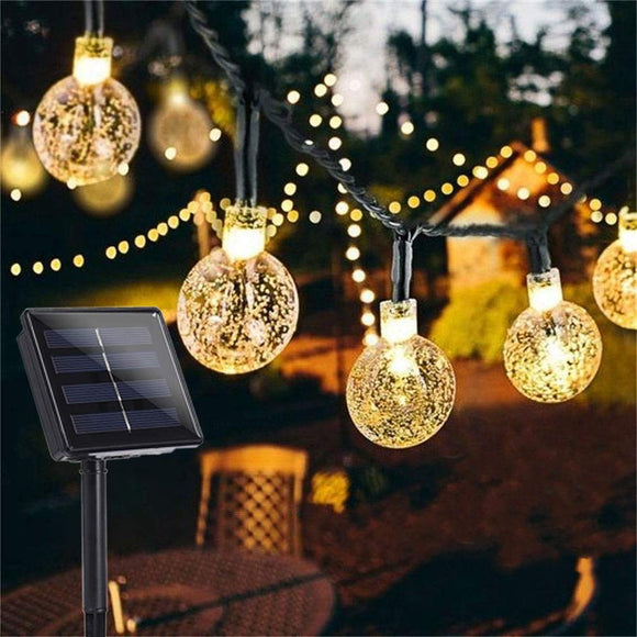 12M 8 Modes 100LED Solar String Light Crystal Ball Fairy Lamp Wedding Holiday Home Wedding Party