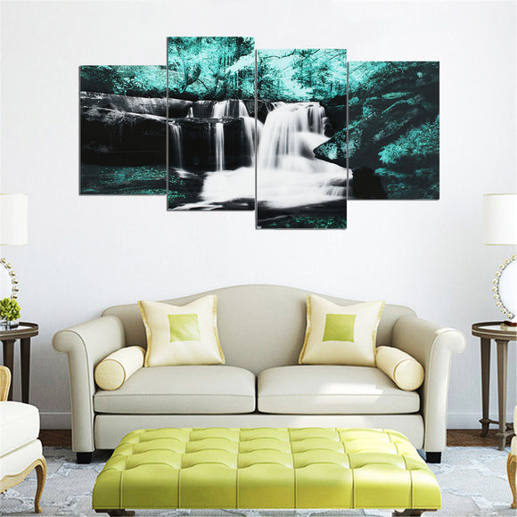 4PCS Forest Falls Wall Paintings Home Modern Art Nature Unframed Picture Decor