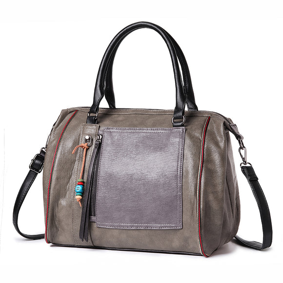 Brenice Faux Leather Large Capacity Tote Bag Handbag Shoulder Bag For Women