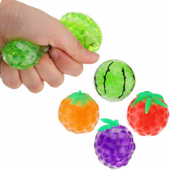 Random Colour Squishy Fruit Stress Relief Toy Squeeze Stressball Party Bag Fun Gift Funny