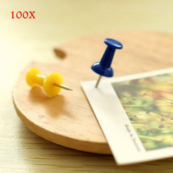 100pcs Coloured Assorted Push Pins Drawing Map Notice Cork Board