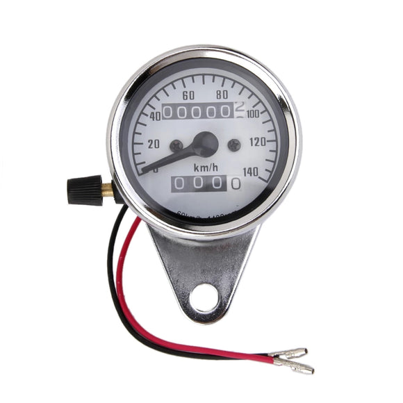 Motorcycle Dual Odometer Speedometer Mechanical Gauge Chrome Waterproof  Universal