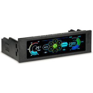 5.25 Color Display Drive Bay PC Computer CPU Cooling LCD Front Panel Temperature Controller Fan Speed Control for Desktop"