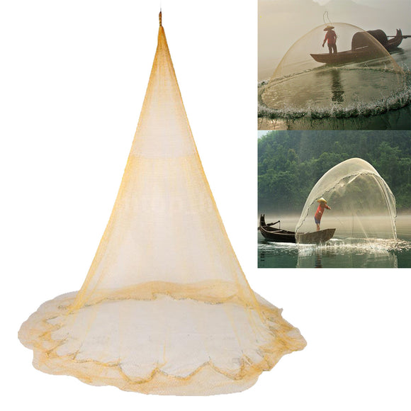 3.5M/4M Fishing Nylon Monofilament Fish Gill Net Easy Throw For Hand Casting Spin Network Bait Sinker