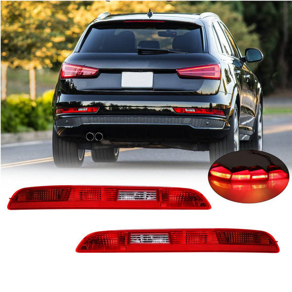 Rear Left/ Right Car Side Lower Bumper Tail Light Lamp Red for AUDI Q3 2011-2014