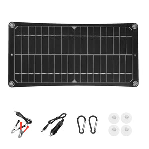 10W 37x18cm Monocrystalline Silicon Semi-flexible Solar Panel with USB 12V/5V DC For Car Boat Charger