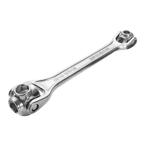 Raitool 8 in 1 8-22mm Gold Hex Socket Wrench Spanner Household Wrench Universal Hand Tools