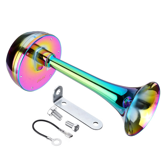 12V 126db 130hz Single Colorful Metal Electric Horn Short Long Tube