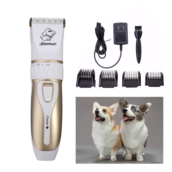BAORUN Global Voltage Pet Cat Dog Electric Hair Trimmer Cordless Rechargeable Clipper Precision Grooming Tool