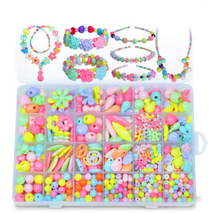 Pop-Arty DIY Beads Girl Necklace Bracelet Jewelry Set With Box