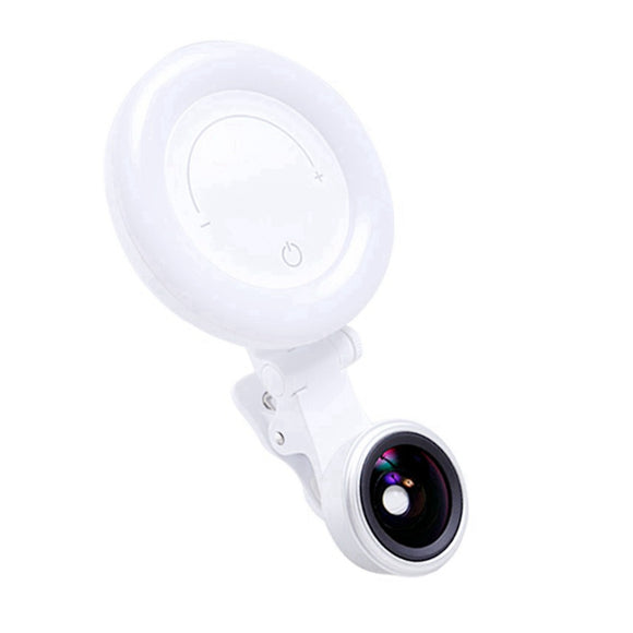 Wicue Selfie Beauty Light with Wide Angle Lens Clip-on Rechargeable LED Ring Lamp for Smartphone from Xiaomi Youpin