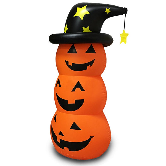1.35m Halloween Inflatable Pumpkin Spirit Ghost Air Blown Decoration Witch Hat Inflatable Toys