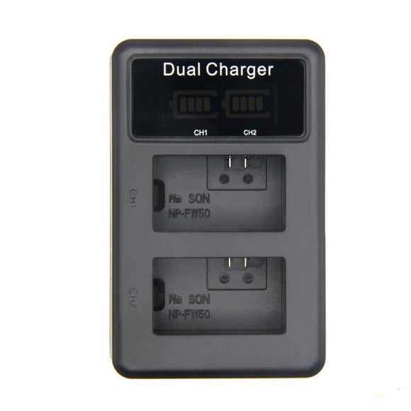 MAMEN NP-FW5 Battery Charger with LCD Indicator for Sony NEX-3 A7R Alpha A6500 A6300 A6000 DSLR Camera