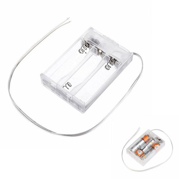 Transparent Battery Box Holder Fully Sealed with Switch for 3 x AA Batteries