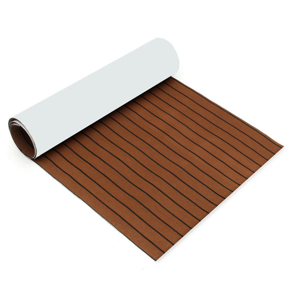 2500x1000x6mm EVA Foam Brown With Black Line Teak Sheet Boat Yacht Synthetic Teak