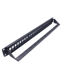 19Inch 1U Cabinet Rack Pass-through 24 Port CAT6 Patch Panel RJ45 Network Cable Tester Keystone Jack Modular Distribution Frame