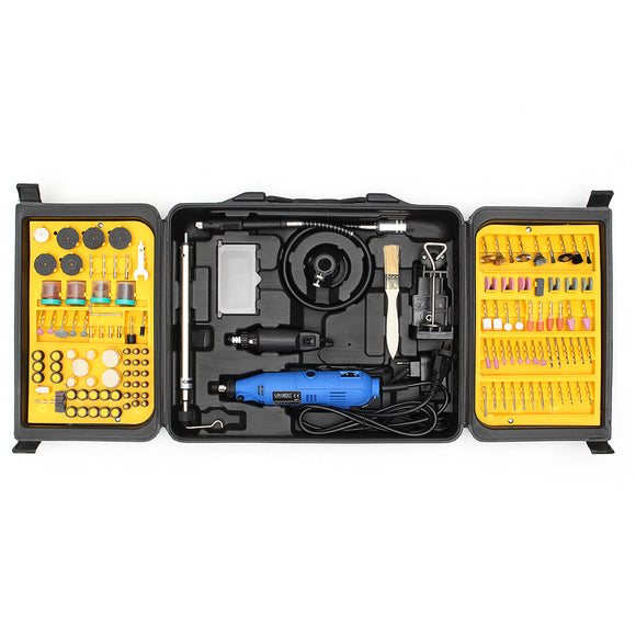180Pcs Mini Drill Double Electric Grinder Rotary Tools Grinding Polisher with Accessories Set