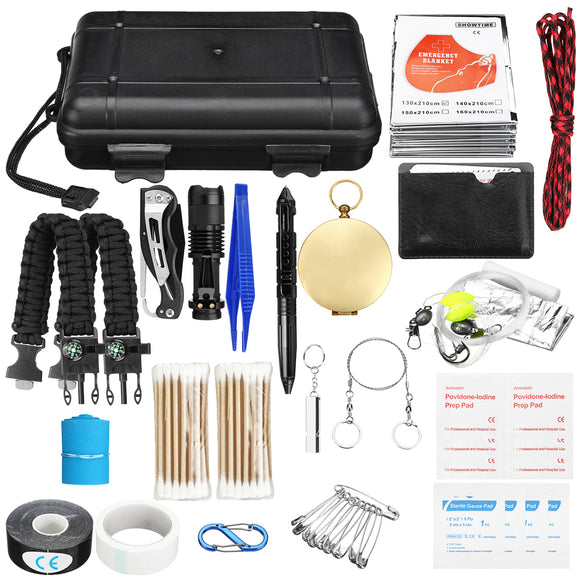 177Pcs Survival Tools Kit Emergency Survival Kit Multi-Tools First Aid Supplies Survival Gear EDC Gadget Tool Set  for Camping Hiking Hunting