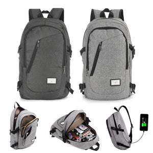 USB Charge Interface Casual Shoulder Canvas Bags Men Laptop Notebook Backpack