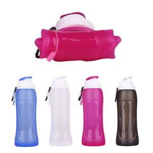 500ML Travel Collapsible Silicone Sport Foldable Water Bottle for Outdoor Camping Hiking