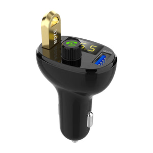 bluetooth Hands Free MP3 QC3.0 Dual USB Car Charger FM Transmitter Support USB 32G Disk
