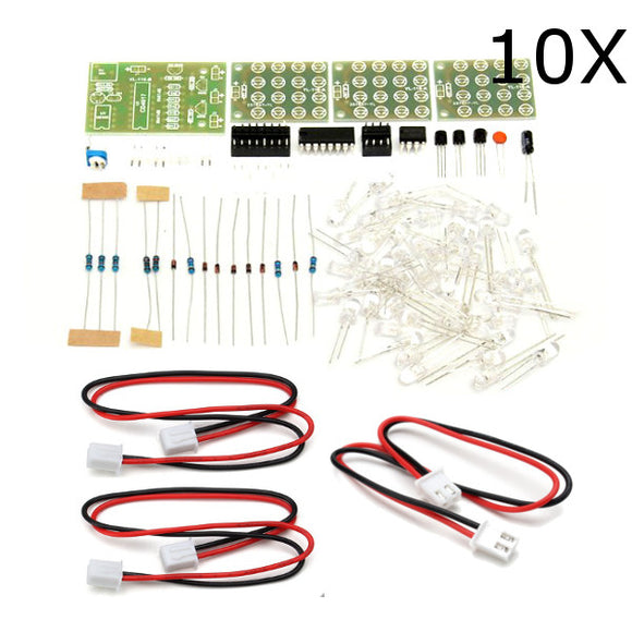 10Pcs DIY CD4017+NE555 Strobe Module Electronics Learning Kit