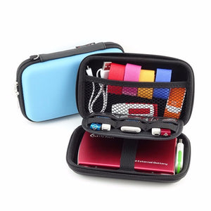 USB Flash Drive Earphone Digital Gadget Pouch Travel Silver Storage Bag