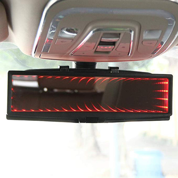 3D Car LED Interior Anti-Glare Rearview Mirror HD Wide Angle Plane Reflector Mirror Adjustable